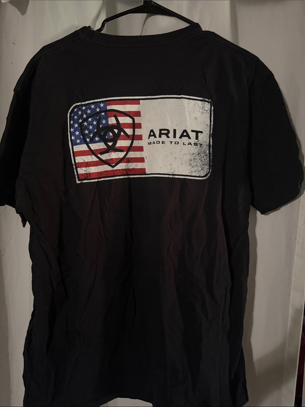 Ariat Black Short-Sleeve Tee with American Flag Logo